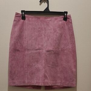 Suede Pink Pencil Skirt